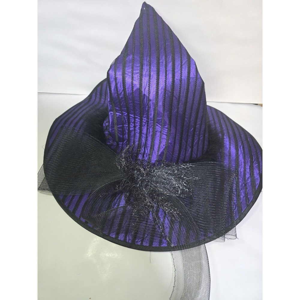Purple & Black Witch Hat Halloween Costume Adult Fancy Dress Used